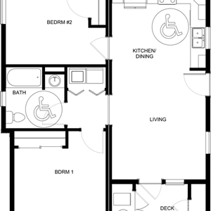 2 Bed, 1 Bath