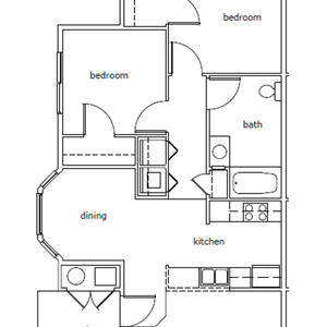 2bed 1 bath