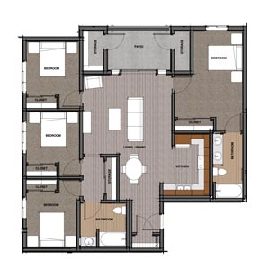 3 bed 2 bath