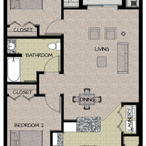 Merced 2 Bedroom A